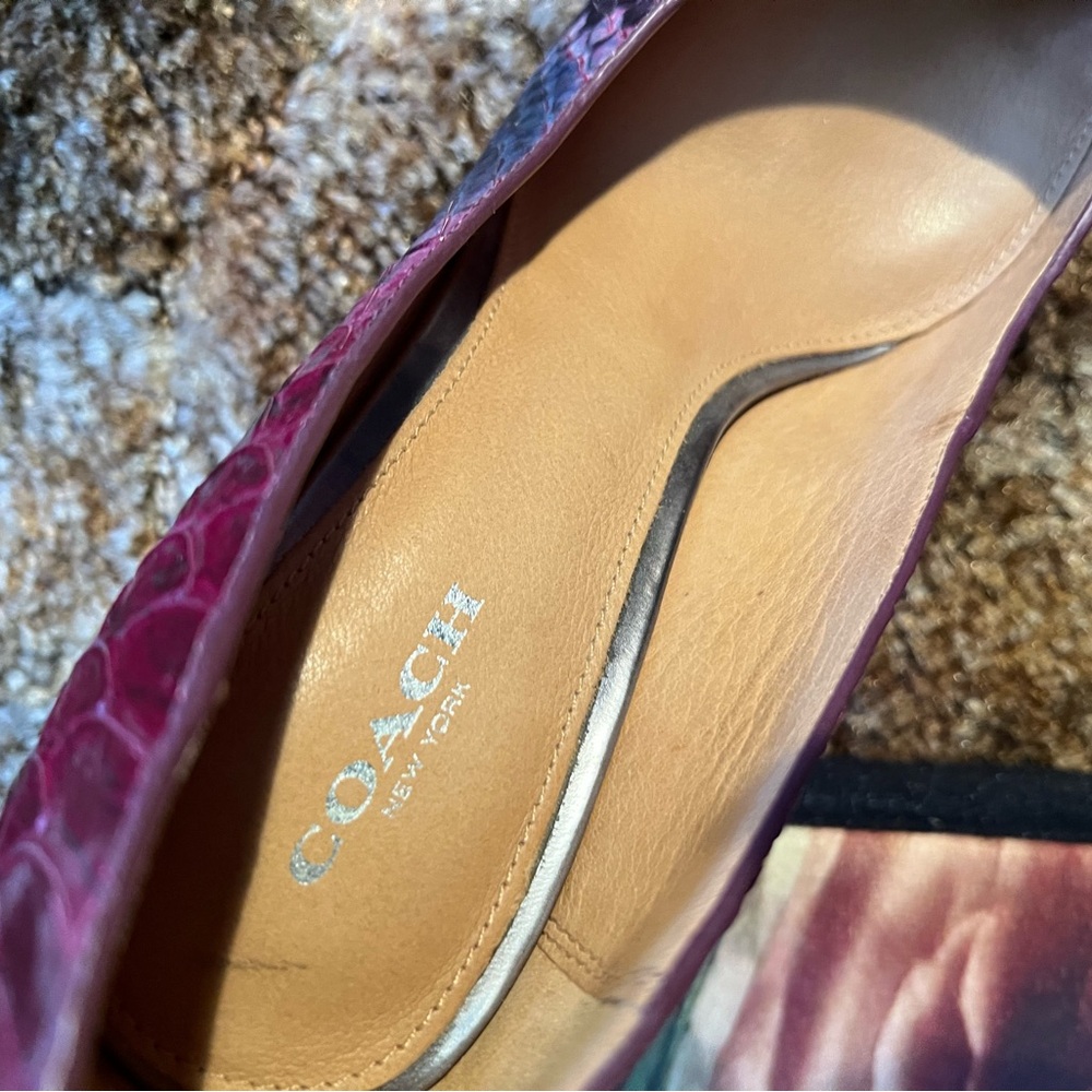 Coach Women's Croc Embossed Heels, Sz. 8 - Picture 2 of 3